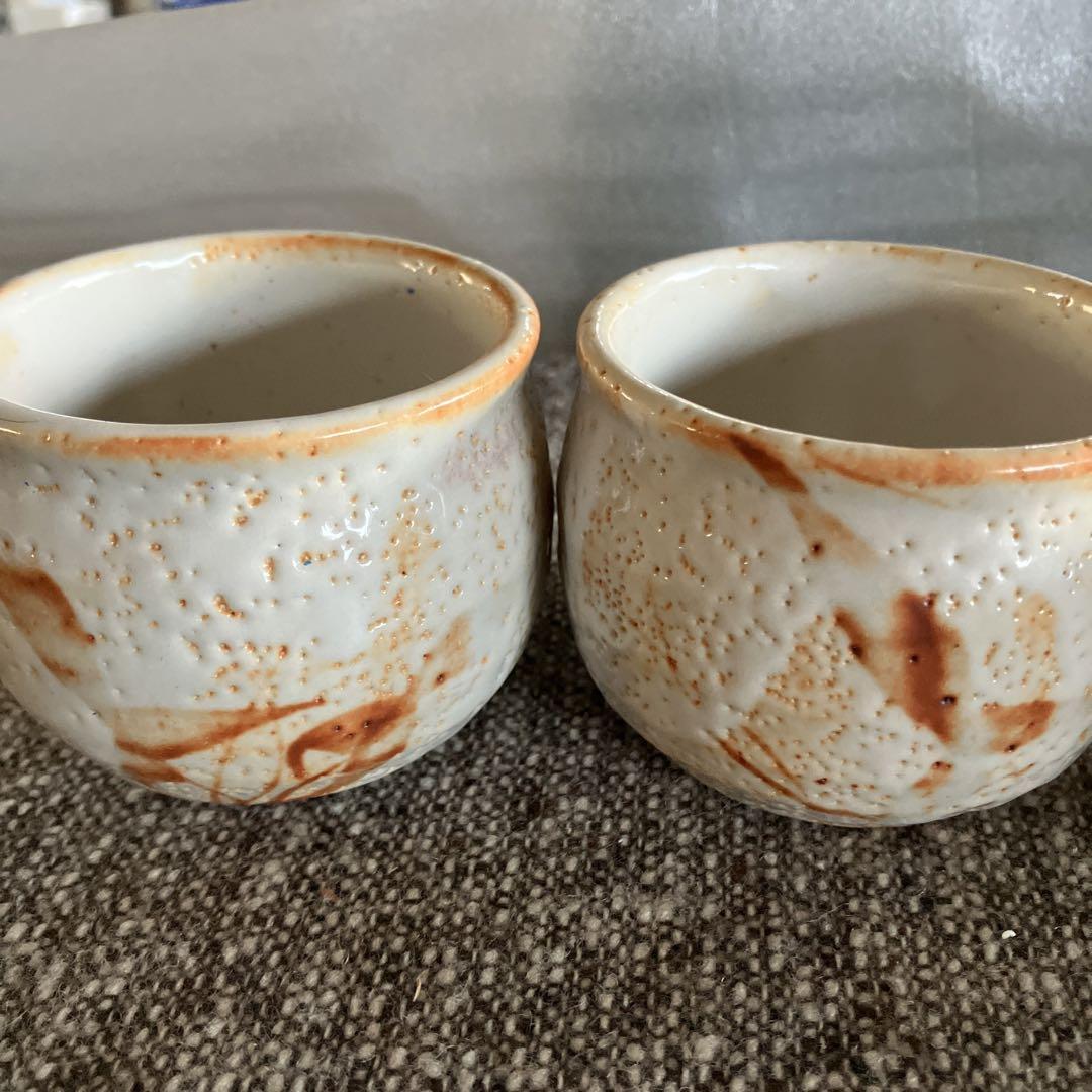 美濃焼志野焼湯呑み茶器4客