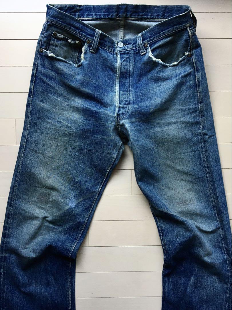 【47モデル革パッチ】濃紺 片面 501XX 34×32 40年代 リーバイス