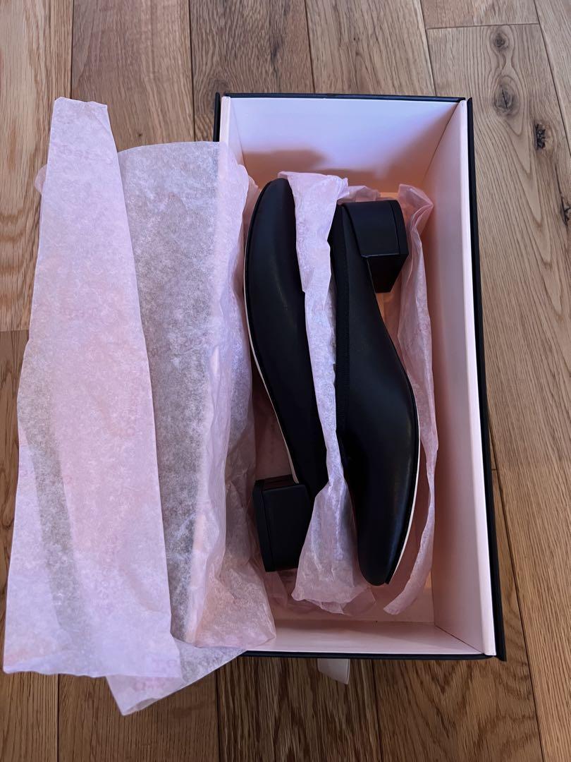 入荷なう Repetto 靴 35 バレエシューズ 新品未使用 ミュール ブラックレザー 靴