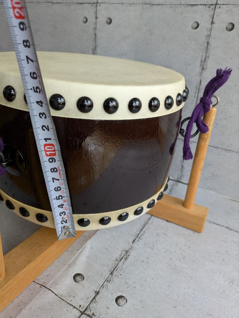 【川田太鼓工房】和太鼓 直径23cm/木製スタンド付き◎