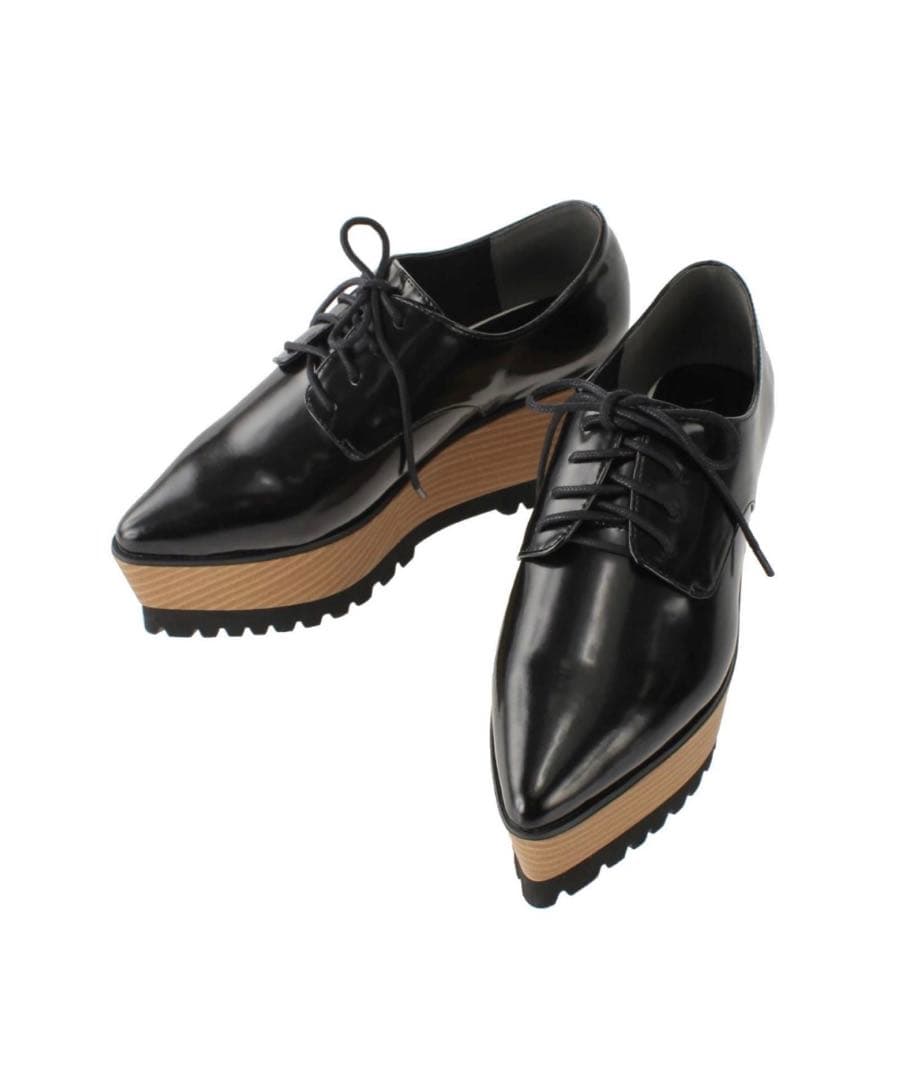 100%安い murua レースアップウッドローファー ローファー/革靴