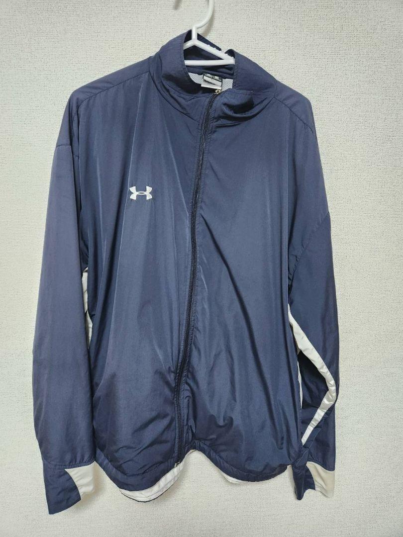 UNDER ARMOUR　アンダーアーマー　ナイロンジャージ　ネイビー上XL下L