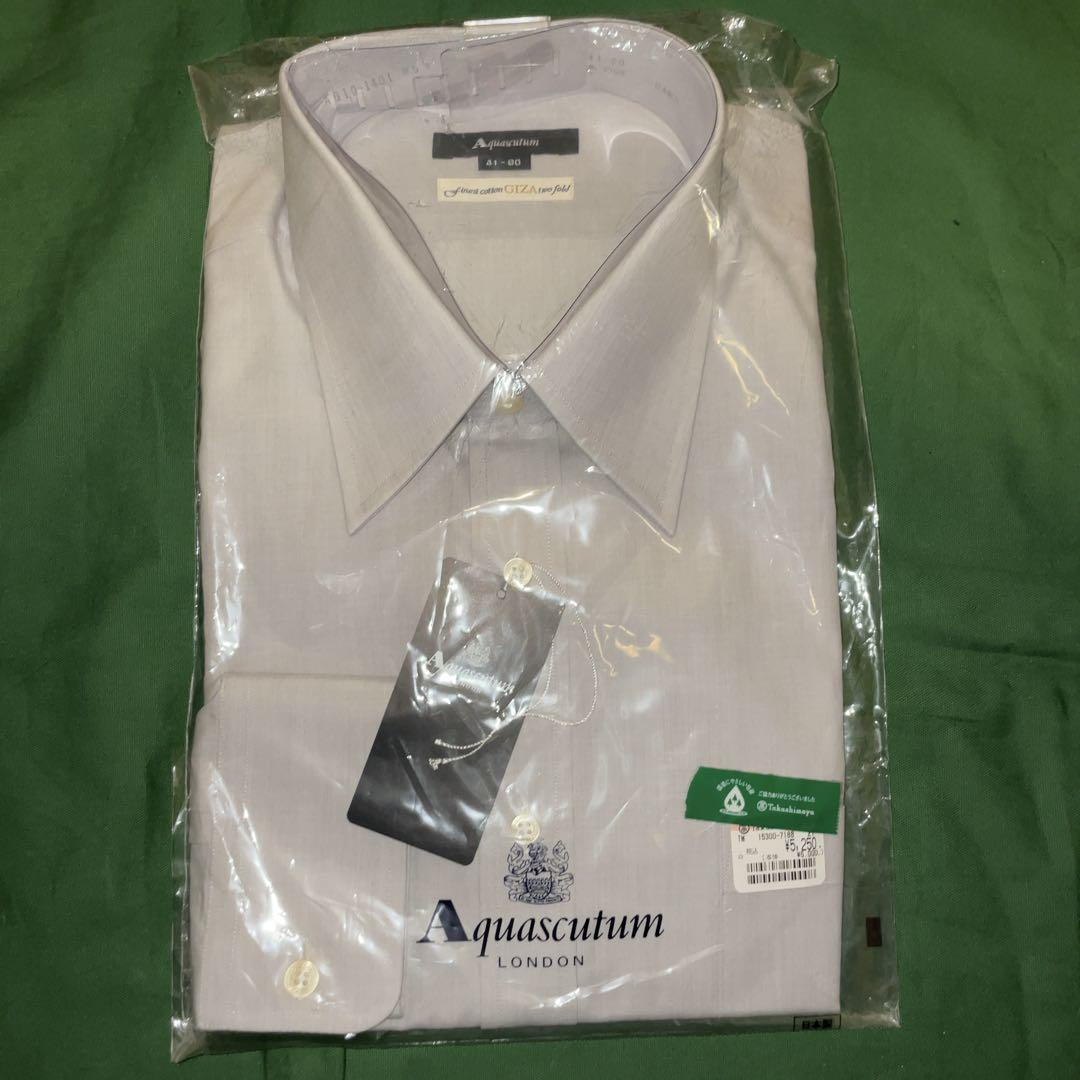 【新品・未使用】Aquascutum アクアスキュータム 青Yシャツ 41-80