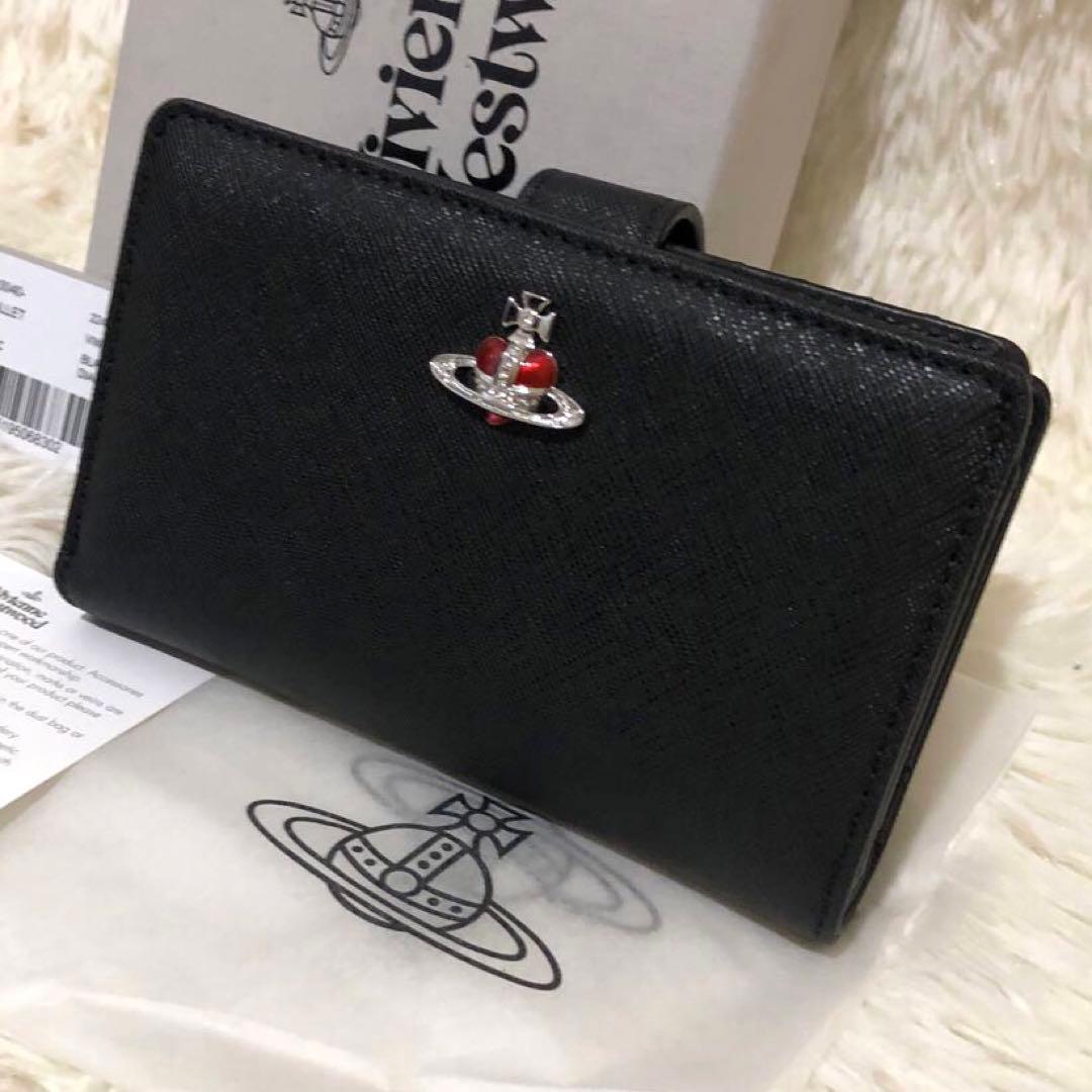 未使用✨ヴィヴィアンウエストウッド レザー　二つ折り財布　ディアマンテ