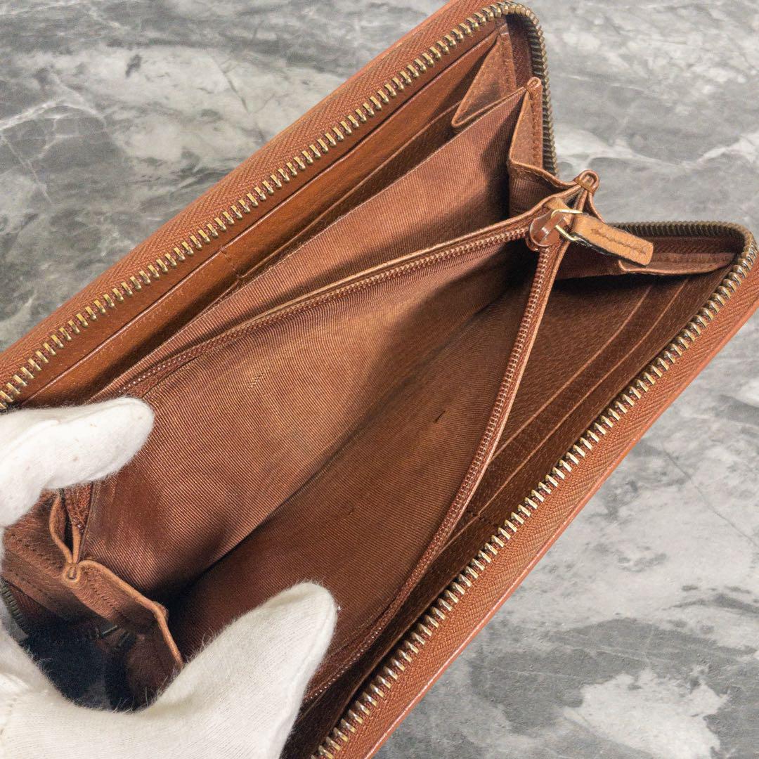 美品☆GUCCI グッチNYコラボGG ラウンドファスナー長財布GGキャンバス