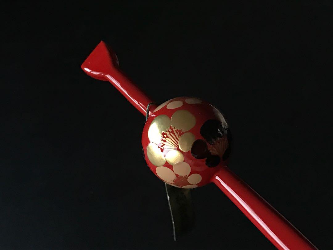 かづら清老舗　玉かんざし　蒔絵　梅の花
