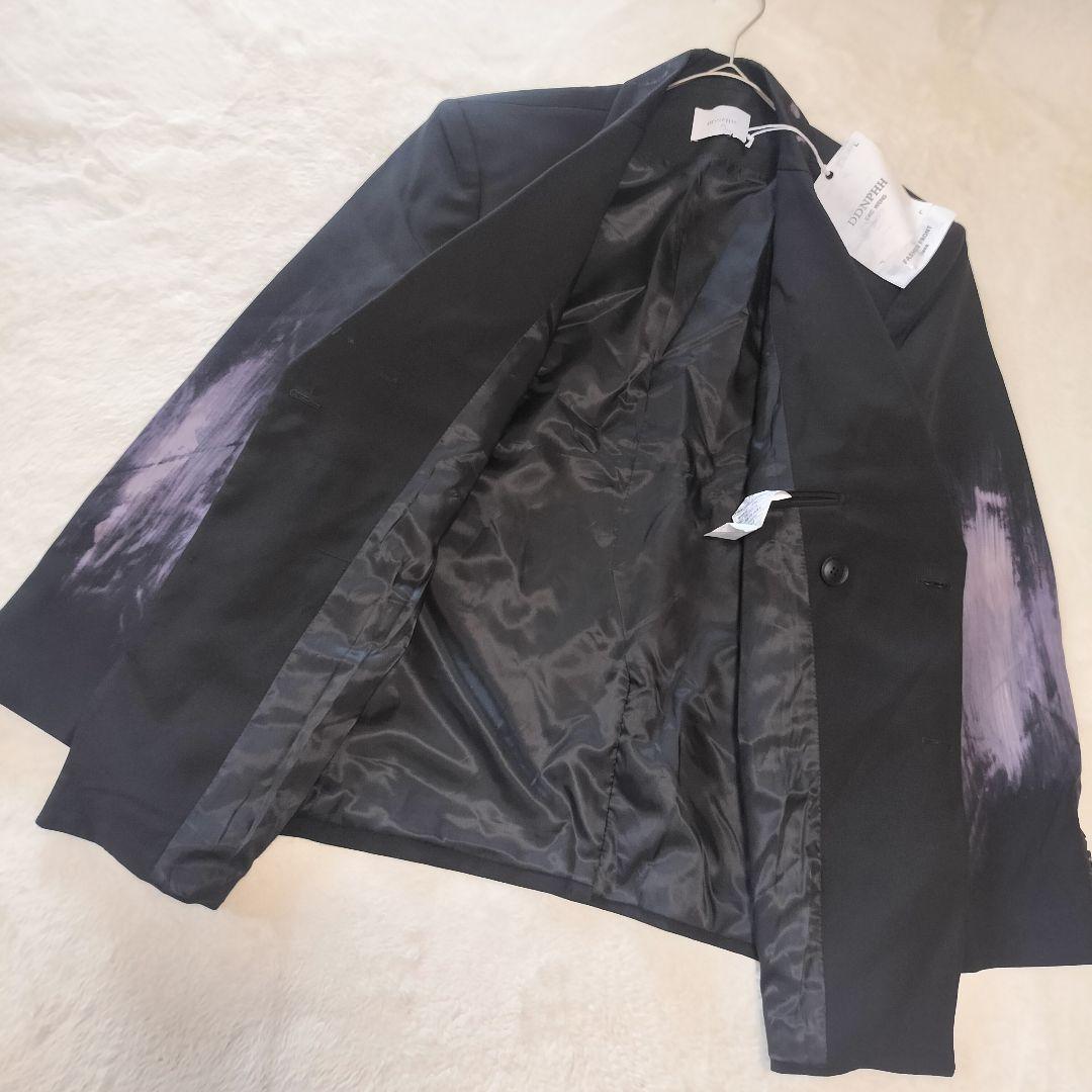 新品 DDNPHH テーラードジャケット ペイント ダブル XL 黒 パーティ 新品 DDNPHH テーラードジャケット ペイント ダブル XL 黒 パーティ