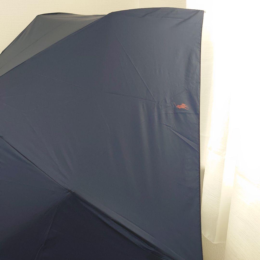 【新品】ポロラルフローレン ロゴ 折り畳み傘 ジャンプ式 ネイビー 60cm