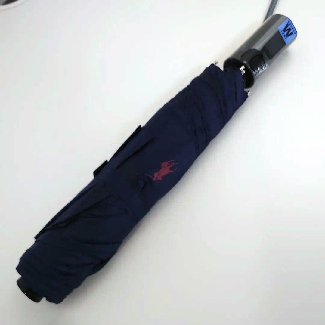 【新品】ポロラルフローレン ロゴ 折り畳み傘 ジャンプ式 ネイビー 60cm