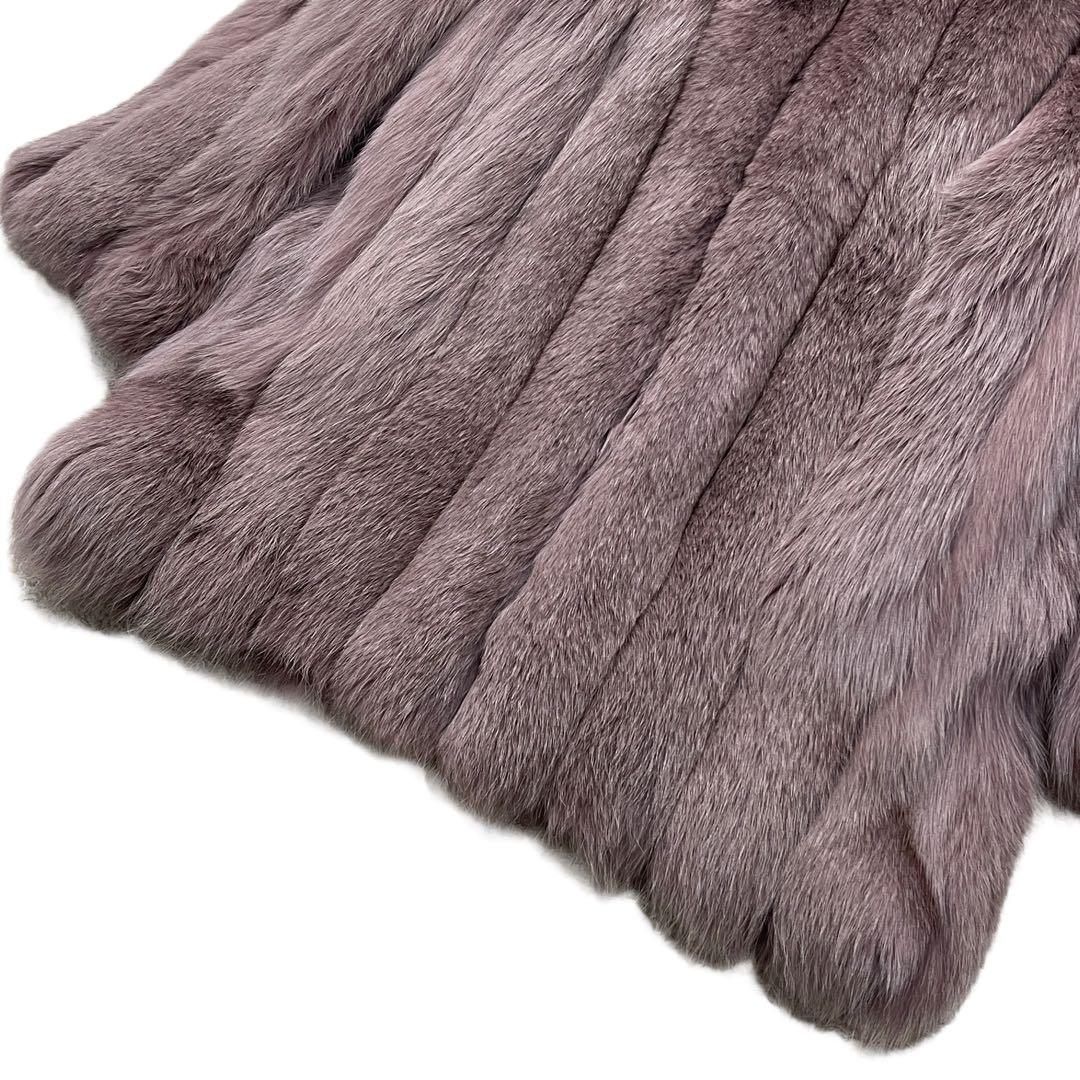 総丈78cm ボリューム◎ カラーフォックス サガフォックス ファーコートL WWW_MORNINGWALKER_COM