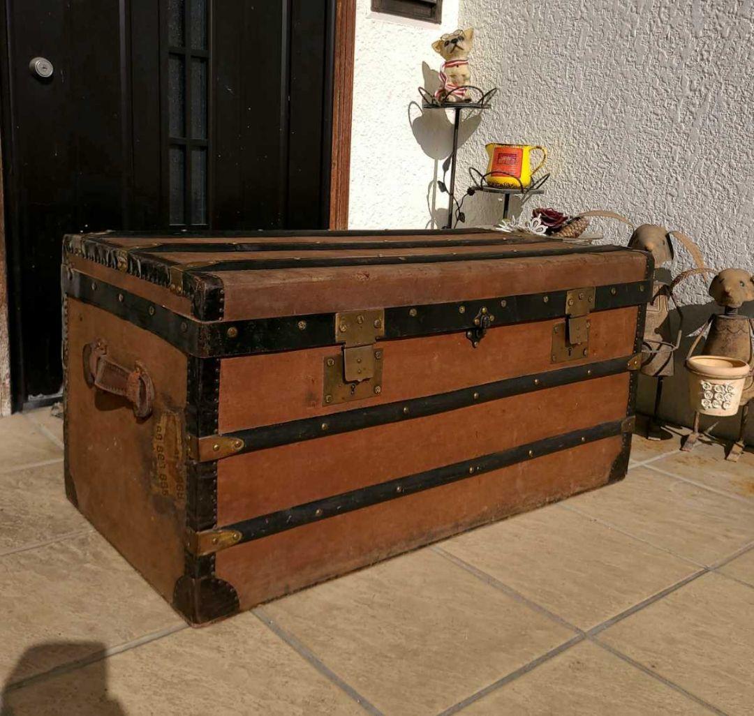 フランスアンティーク トランク 木箱 収納ボックス 宝箱 ケース カフェ