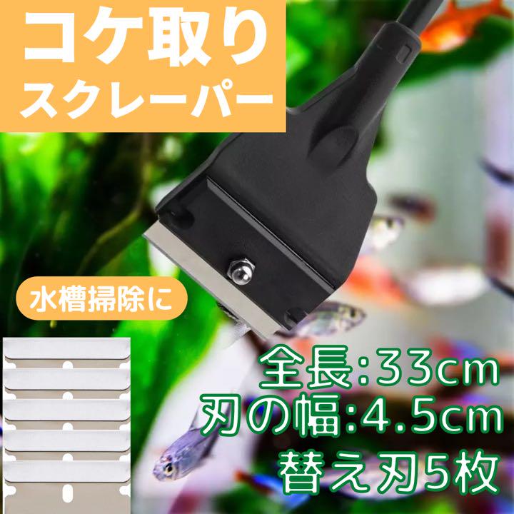 コケ取り 水槽 プロレイザー スクレーパー アクアリウム 替刃付き 苔取り 黒 Lalala Web Co