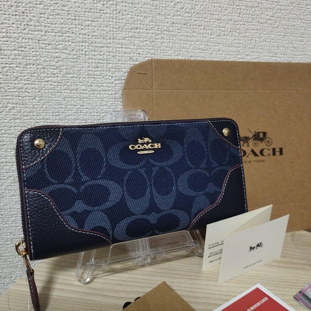 ファッション姫 通販 新着ファッション - ブルー 長財布 【人気品】COACH 小物