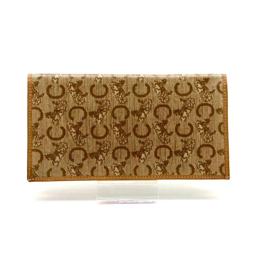 セリーヌ 札入れ 二つ折り財布 マカダム柄 レザー ベージュ 美品