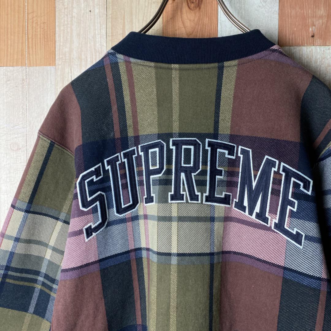 人気Lサイズ】Supreme アーチロゴ刺繍 チェック柄 スタジャン 人気Lサイズ】Supreme アーチロゴ刺繍 チェック柄 スタジャン