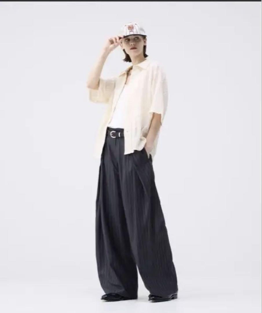 3TUCK WIDE BALLOON TROUSERS 2 ネイビーストライプ 3TUCK WIDE BALLOON TROUSERS 2 ネイビーストライプ