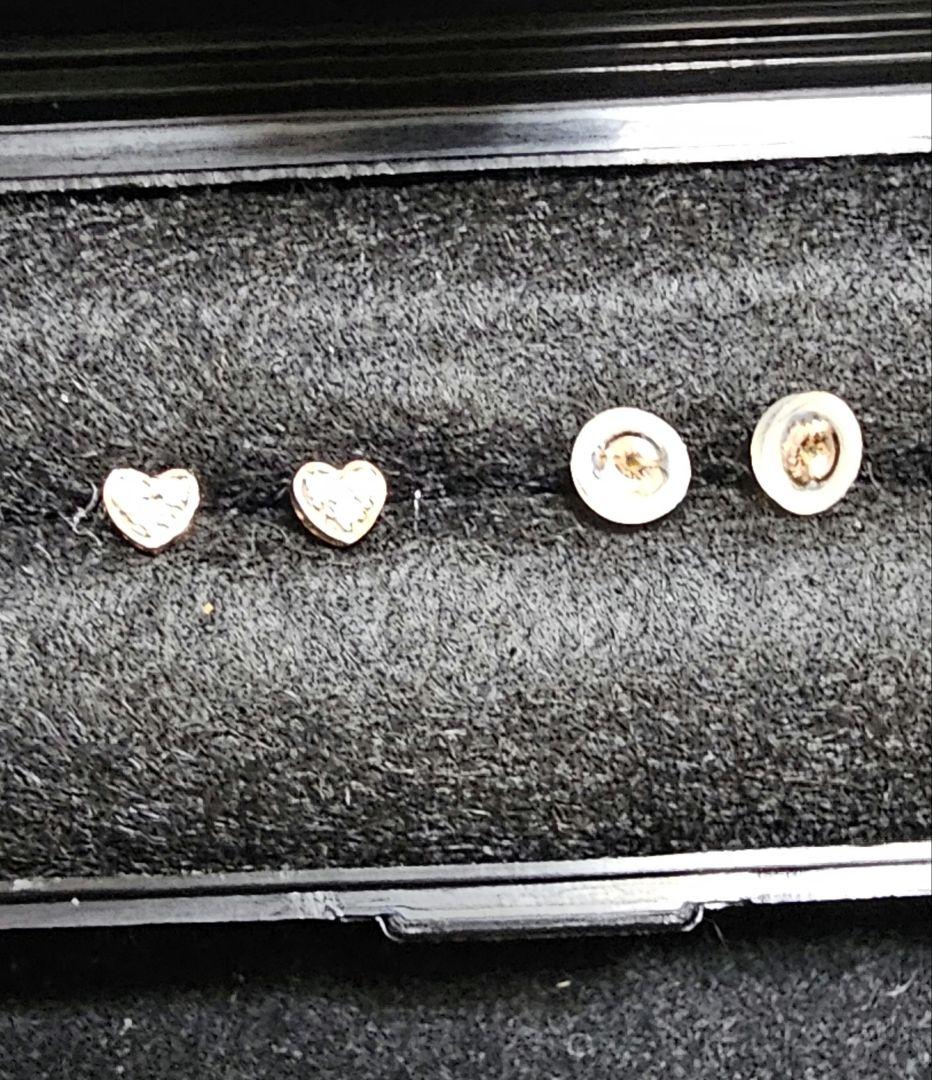 ハートダイヤピアス◇K10 PG