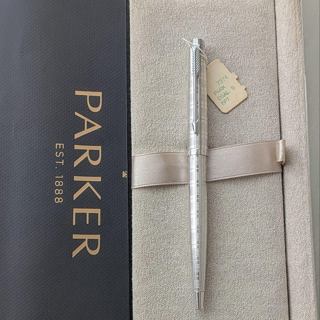 希少エコセー 未使用■PARKER パーカー75 ボールペン シルバー仕上げ