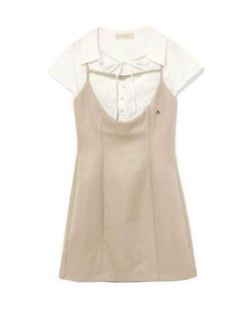 andmary Betty layered dress beige アンドマリー
