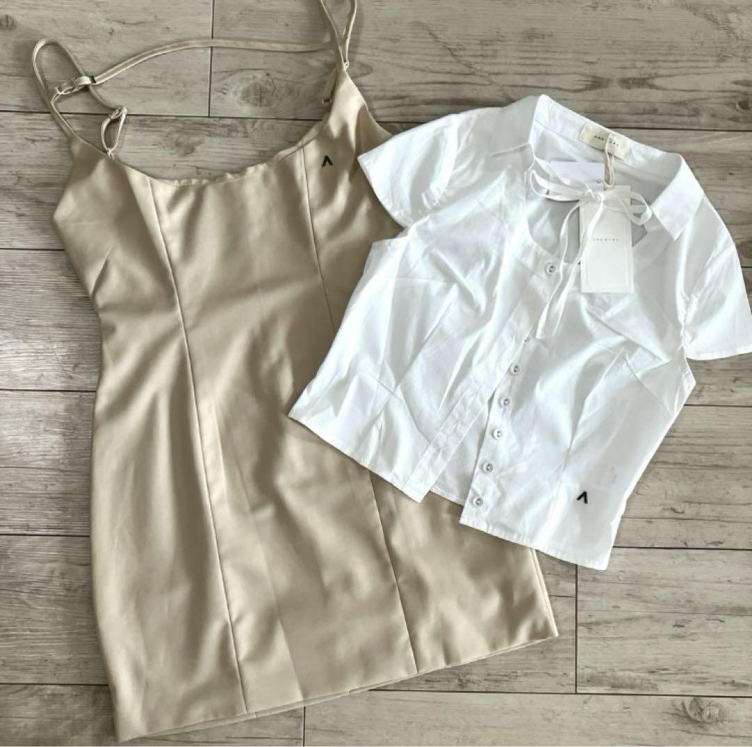 andmary Betty layered dress beige アンドマリー