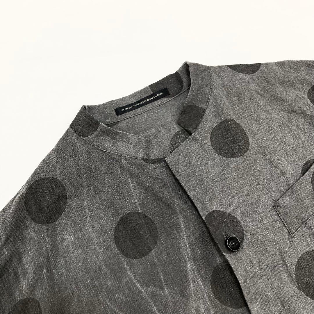 Y's LINEN LAWN DOT PRINT SHIRT DRESS グレー