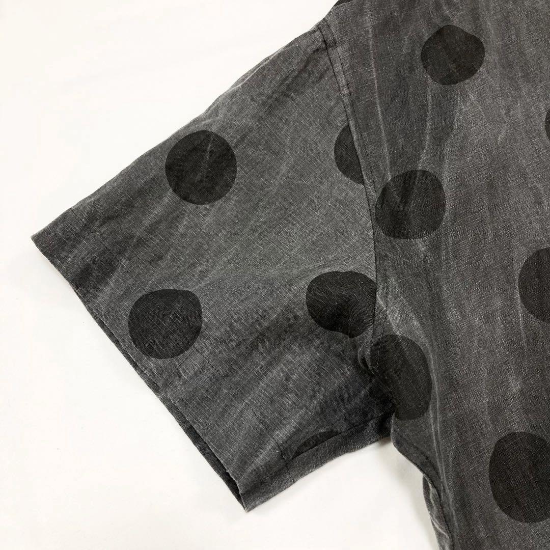 Y's LINEN LAWN DOT PRINT SHIRT DRESS グレー
