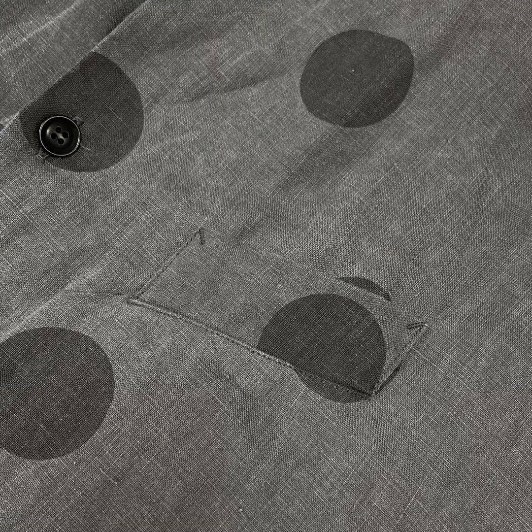 Y's LINEN LAWN DOT PRINT SHIRT DRESS グレー