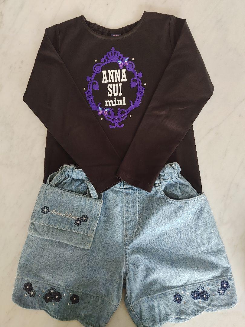 ANNA SUI mini 長袖Tシャツ130 デニムパンツ 140