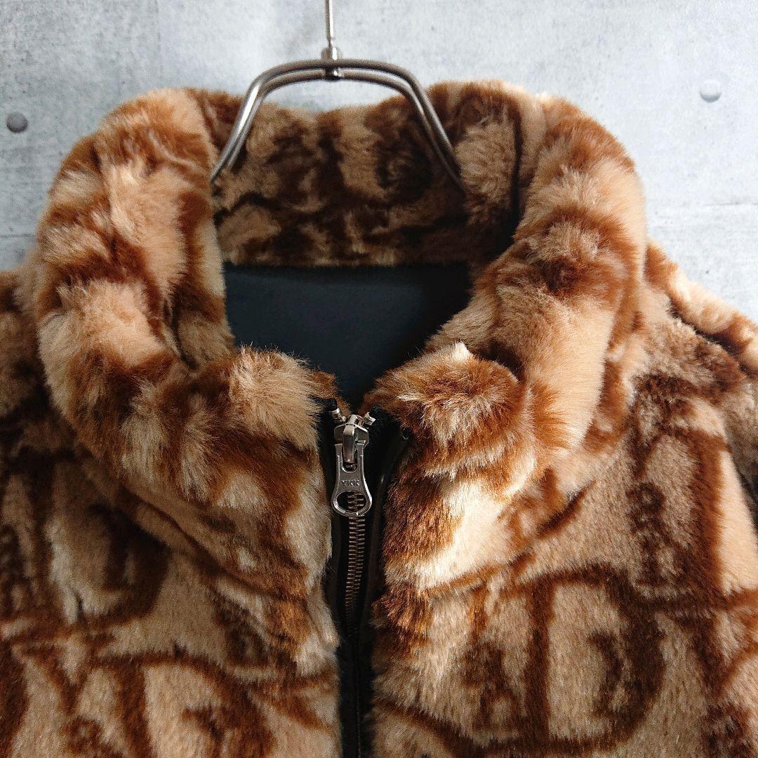 バンディー ザ ピンクモノグラム柄 フェイクファー ジャケット 茶 M vandy the pink モノグラム フェイクファージャケット Lサイズ