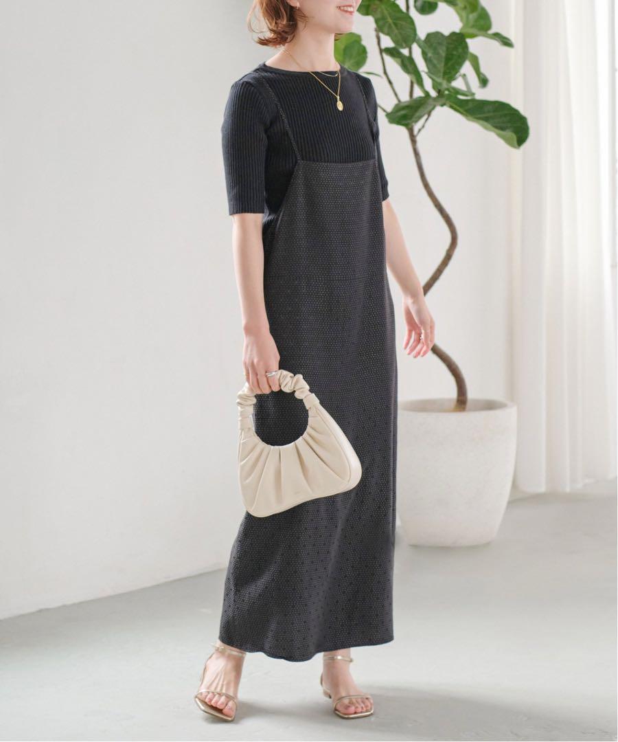 Spick & Span ドットジャガード2WAYエプロンドレス