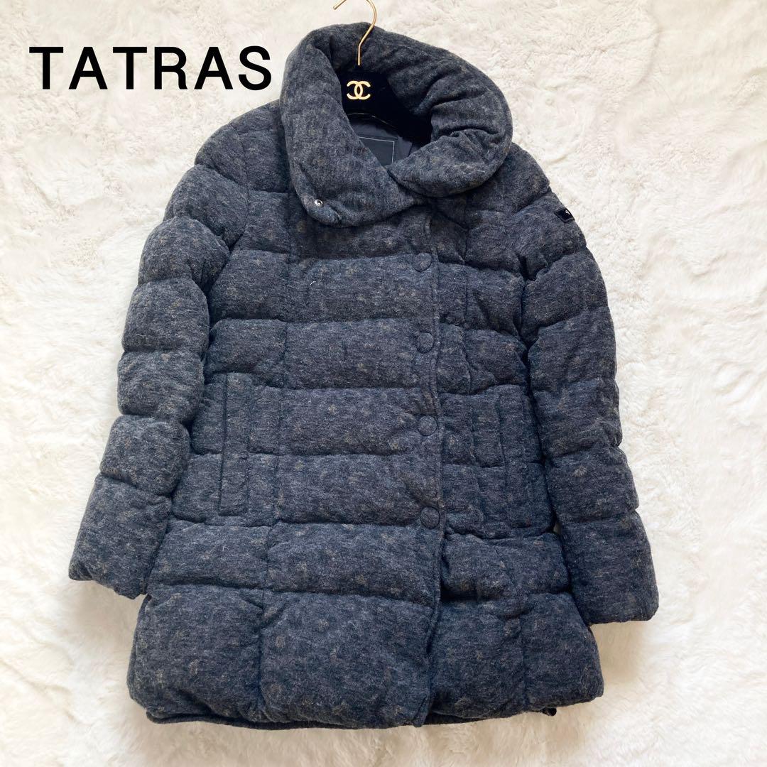 タトラス　ダウンコート　フェザー　ローズバッド別注　レオパード　グレー　M相当