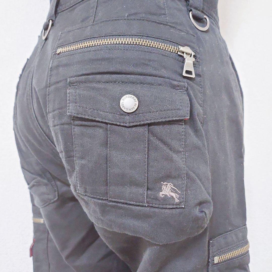 【高級美品】バーバリーブラックレーベル 大きいサイズ ワークパンツ ブラック