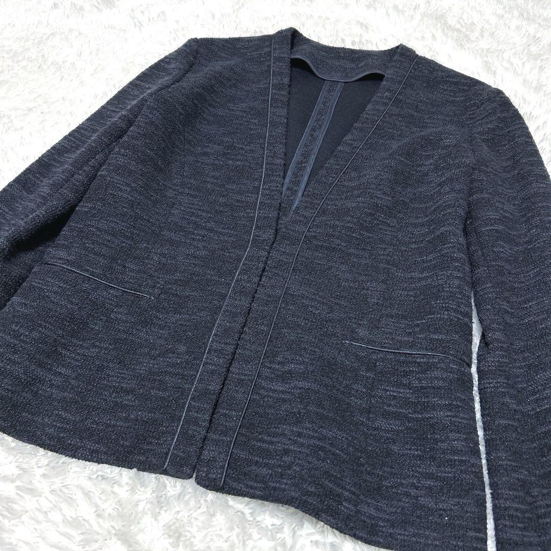 【新品】　ホワイトジョーラ × グリーンレーベル　パンツスーツ　ノーカラー　紺