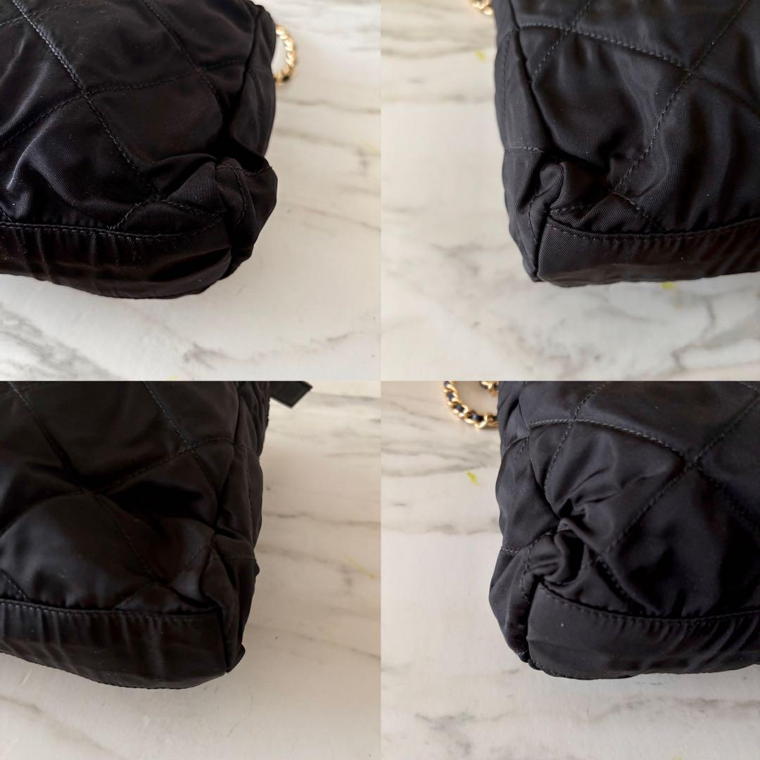 極希少 美品 PRADA プラダ テスート レザーチェーンバッグ