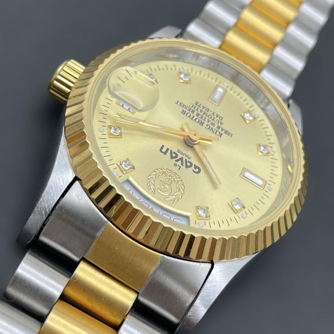 Le GAVAN KING ROTOR 自動巻 8Pダイヤ コンビ デイデイト