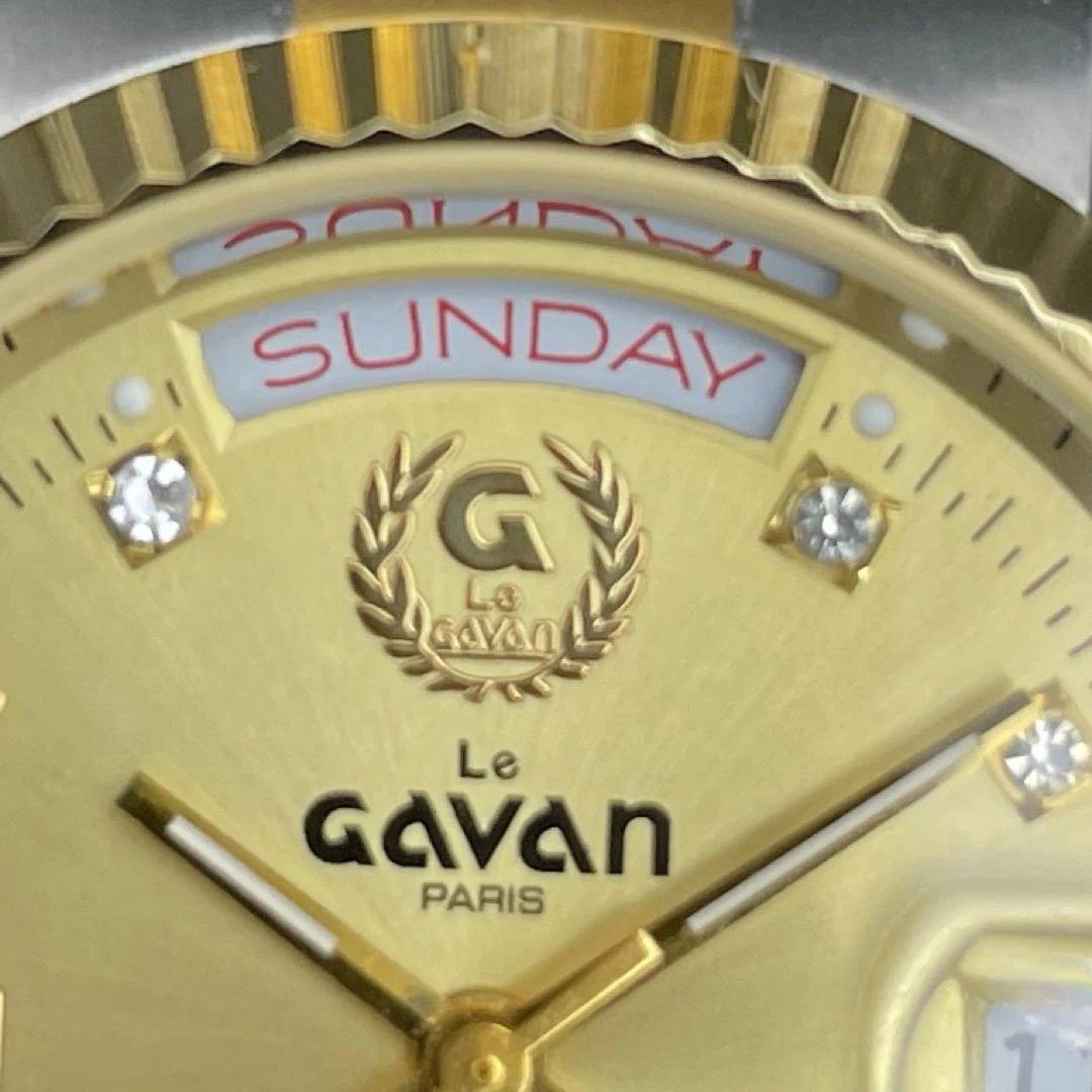 Le GAVAN KING ROTOR 自動巻 8Pダイヤ コンビ デイデイト