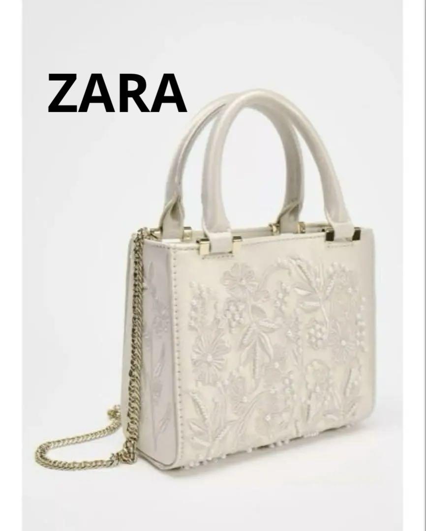 ZARA サテン風フェイクパールバッグ ZARA サテン風フェイクパールバッグ - メルカリ