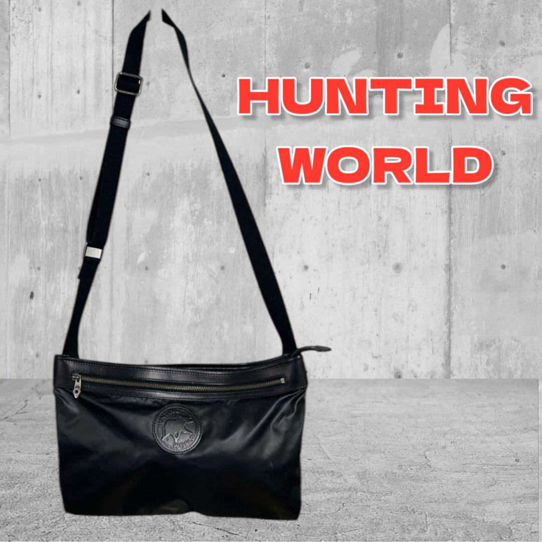 HUNTING WORLD ショルダーバッグ ブラック ナイロン