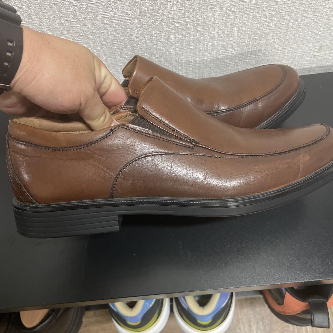 unstructured by clarks 茶レザーシューズ　27センチ