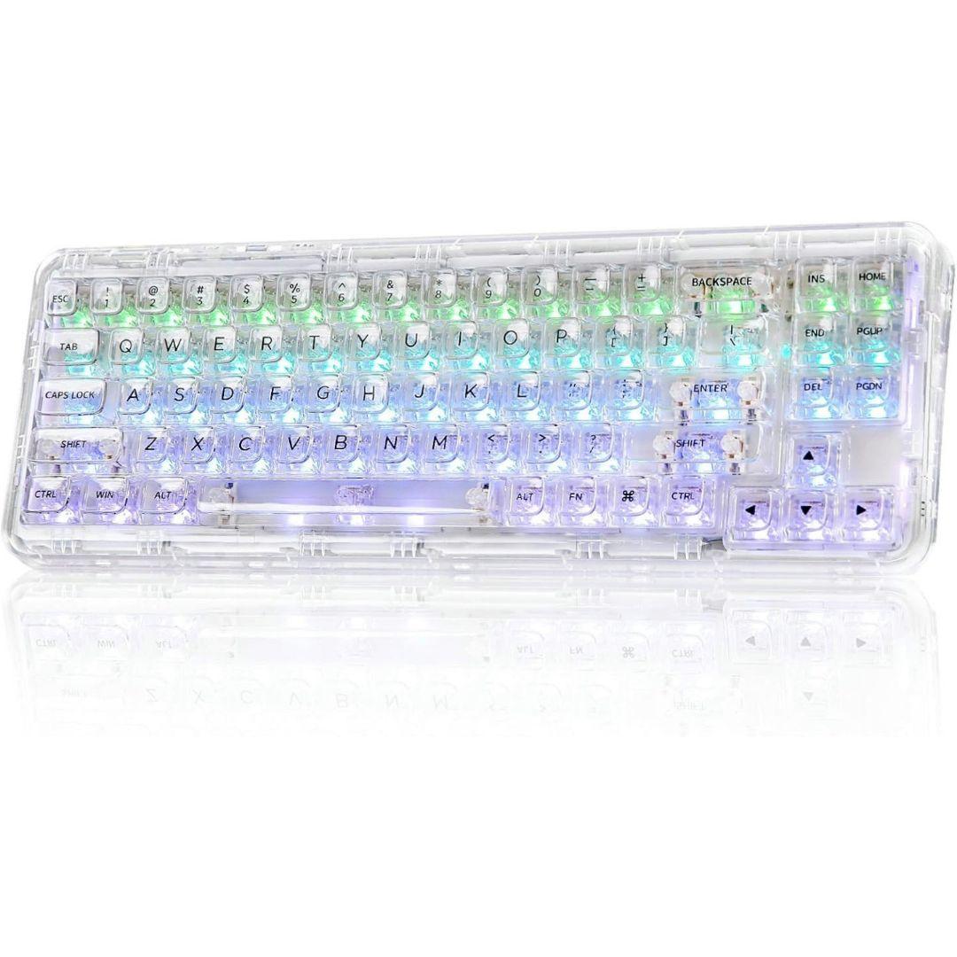 YUNZII X71 メカニカルゲーミングキーボード 透明キーキャップ