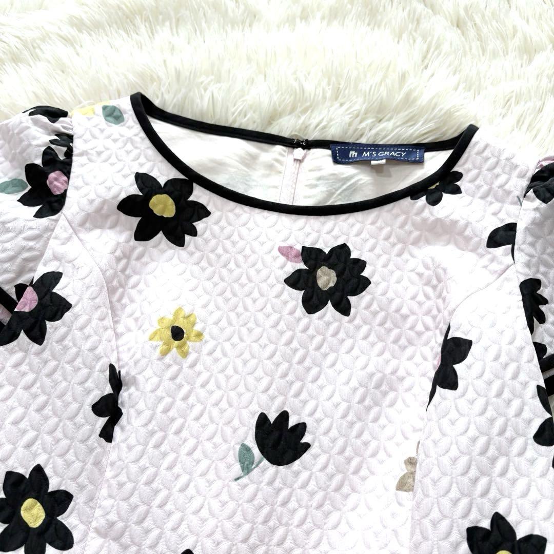 ✨美品✨エムズグレイシー　フレンチスリーブワンピース　花柄　日本製