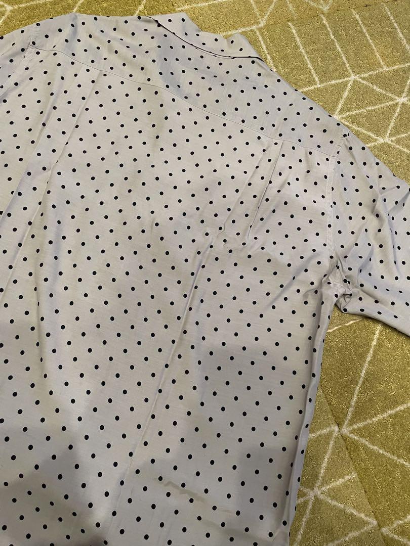 WACKO MARIA/DOTS OPEN COLLAR SHIRT（GRAY）［ドットオープン