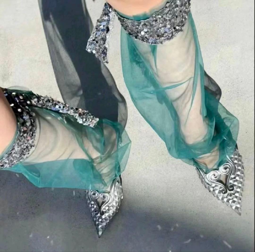 スパンコールブルーソックス stylist