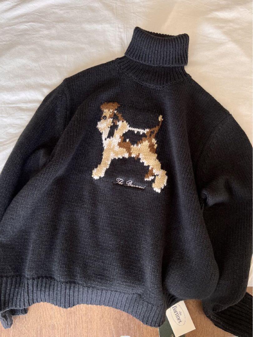 The Barnnetブラックニットハイネックセーター犬ちゃんトップス