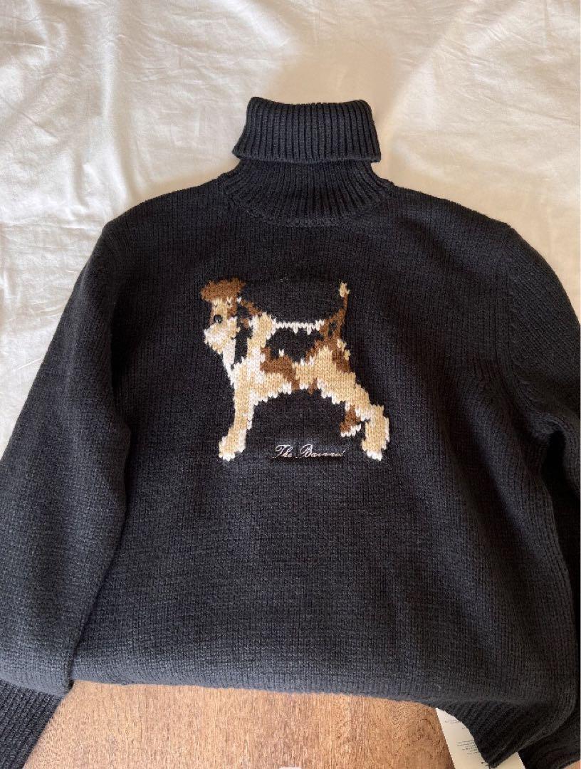 The Barnnetブラックニットハイネックセーター犬ちゃんトップス