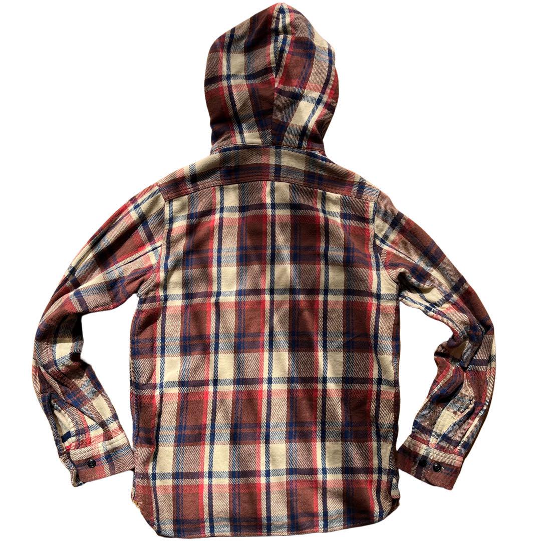 A BATHING APE チェック柄 フード付きネルシャツ Mサイズ