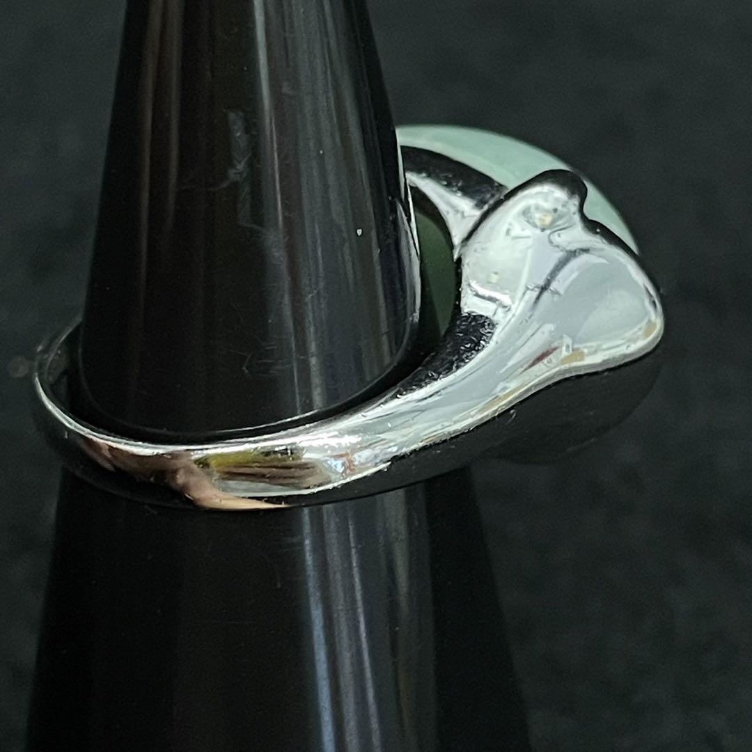 黒 桜古典 【指輪】リング パステル 翡翠 ヒスイ シンプル 綺麗 15号