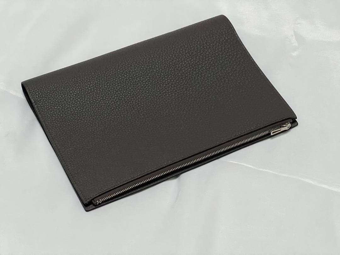 オレンジ手帳カバー 黒レザー