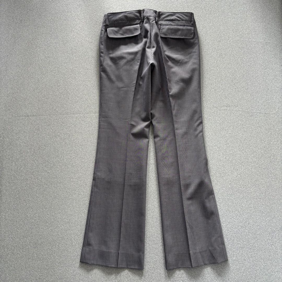 オリヒカ パンツ スーツ セットアップ 洗える ストライプ 9号 グレー