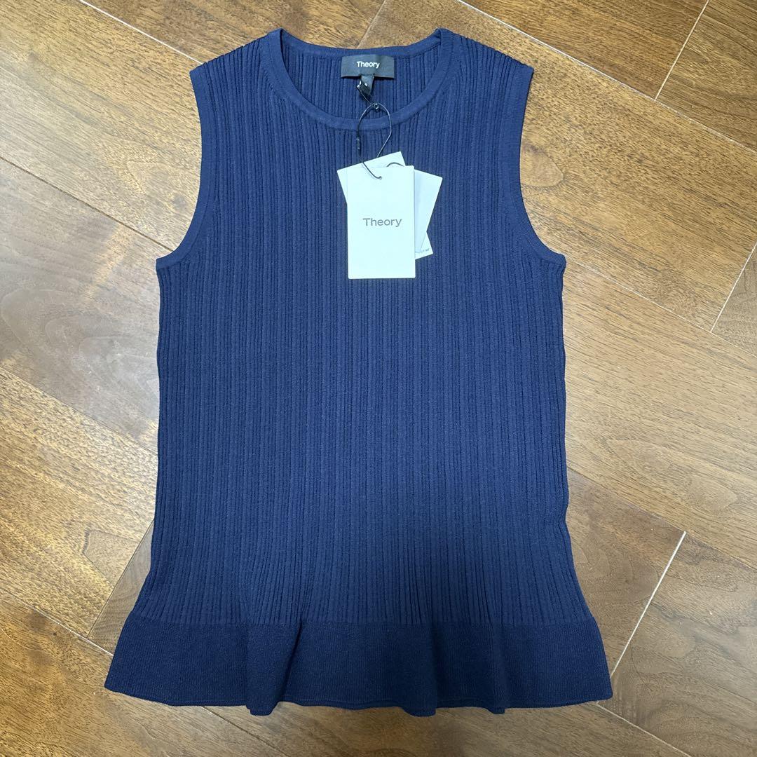【タグ付新品未使用品】theory 濃紺　ノースリーブニット　S